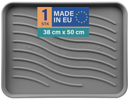 Bestlivings Schuhabtropfschale 50x38x2,5cm – Anthrazit Schuhwanne wasserdicht