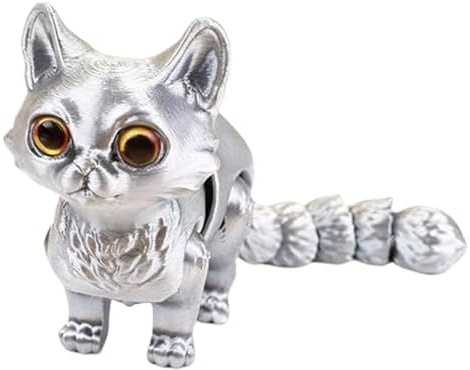 3D-Druck-Tierfigur – Zappelnde bewegliche Katze, Actionfigur mit realistischem 3D-Design, bedrucktes Tier mit Spielfunktion, Schreibtischspielzeug, Sammelfiguren für Kinder, Mädchen, Erwachsene, Senio