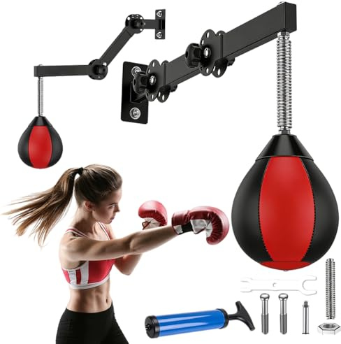 Punching ball - Palla da boxe sospesa, per allenamento rapido, con pompa, regolabile e pieghevole, per bambini, adulti, per palestra, allenamento, antistress