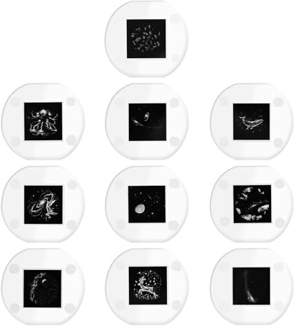 Fukaisu 10pcs Galaxy Night Light Projector Films, Multiple Space Starry Sky Projection Films Universal Fit for Most Star Light LED Lamp Kids Adult Bedroom Car Home Ceiling Decor Gift (Slides Only)