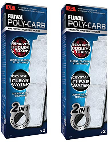 Original Fluval U3 Filter Set - Schaumstoff-Filtereinsatz , Poly-Aktivkohle-Filtereinsatz , Biomax 70g