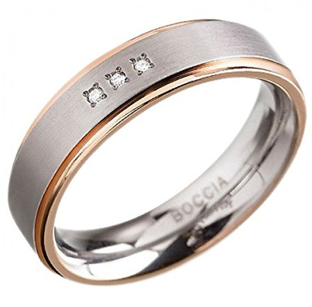 Boccia Damen-Ring Titan Diamant (0.03 ct) weiß Brillantschliff - 0134-02