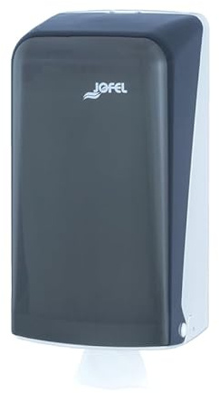 Jofel - Distributeur de papier toilette, 400 serviettes au format zigzag, hygiène maximale, il suffit de toucher la serviette pour l'utiliser, économie de papier, boîtier ABS robuste, Azure AH71400