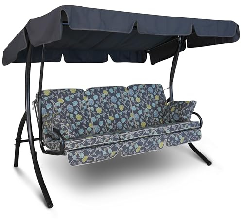 Angerer Comfort Hollywoodschaukel 3-Sitzer Design Riva, grau, 210 x 145 x 160 cm, 1900/095/15