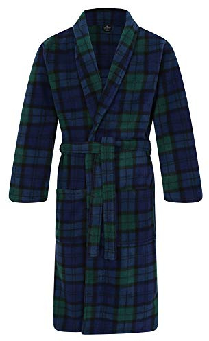 John Christian Thermo Fleece Morgenmantel mit Tartan-Muster - Herren