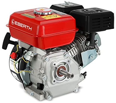 EBERTH 5,5 PS 4,1 kW Benzinmotor Standmotor Kartmotor Antriebsmotor mit 19,05 mm Ø Welle mit Außengewinde, Ölmangelsicherung, 4-Takt, 1 Zylinder Benzin Motor, 163ccm Hubraum, luftgekühlt, Seilzugstart