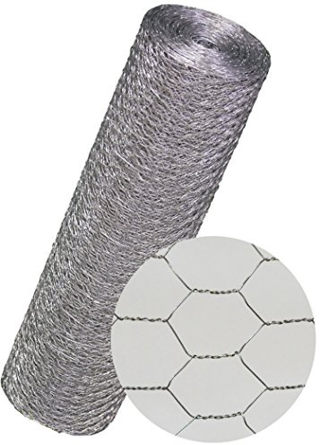Sechseckgeflecht Sechseckdraht Maschendrahtzaun Kaninchendraht Kükendraht Hasendraht VERZINKT Draht 100 cm (1000 mm) Höhe - 25 Meter - Maschenweite 13 mm