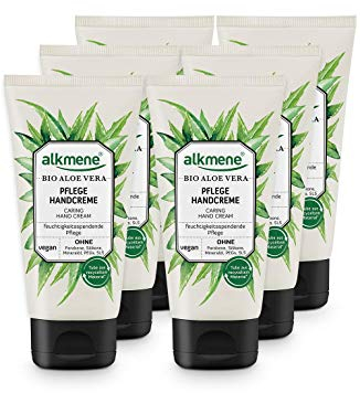 alkmene Handcreme mit Bio Aloe Vera - Handcreme für sehr trockene Hände - vegane Handcreme ohne Silikone, Parabene, Mineralöl, PEGs, SLS & SLES im 6er Vorteilspack (6x 75 ml)