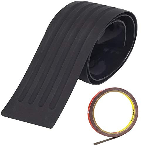 Car Rear Bumper Protector, Back Bumper Guard Universal Flexible Rubber Door Sill Guard Prevent Scratches While Unloading and Loading Anti-Skid For fits most cars,Easy DIY Installation(90cm)