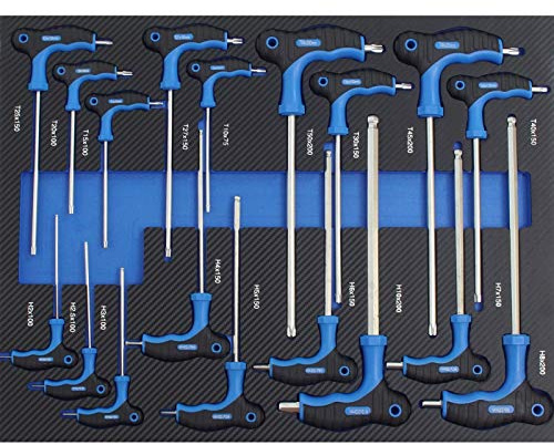 TRUTZHOLM Profi Werkstattwagen Einlagen Werkzeugeinlage in verschiedenen Ausführungen aus Schaumstoff 520x400mm (Innensechkant-Set)
