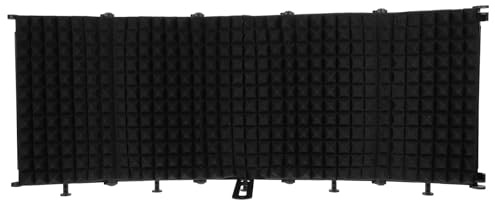 Generic Mikrofonschild Aufklappbar, 5 Paneelen Mikrofon Schallschutz Vocal Aufnahmen, Mic Filter Isolierungsschild Schaumstoff Reflektor- Schild für Home, Aufnahmegeräte (Large)