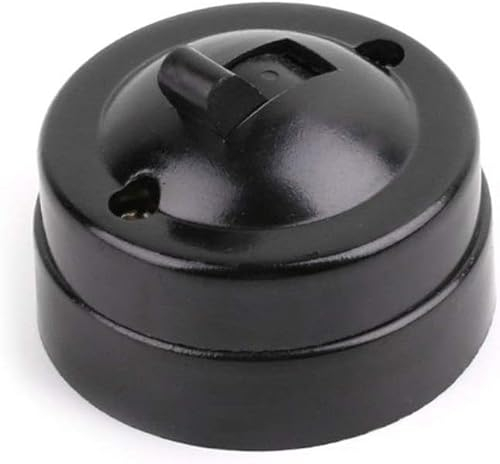 Candeon Interruptor De Control único Retro, Vintage Interruptor De Luz Interruptor De Palanca Antiguo, 1A 250V Negro Interruptor De Encendido/Apagado Interruptor De Pared Plano Para El Hogar, Hotel