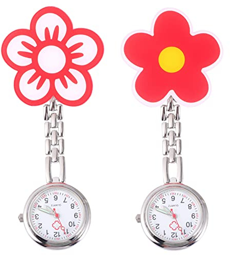 UKCOCO 2stücke Krankenschwester-Armbanduhr mit Clip Taschenuhr für Krankenschwestern Praktische Arzt-brosche-taschenuhr zum Aufhängen Leuchtend für Schnelles Ablesen