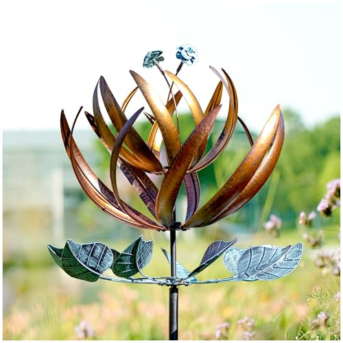 LimeHill Moulin à Vent pour Cour et Jardin – Grandes Sculptures cinétiques en métal pour décoration extérieure (61 x 213 cm)