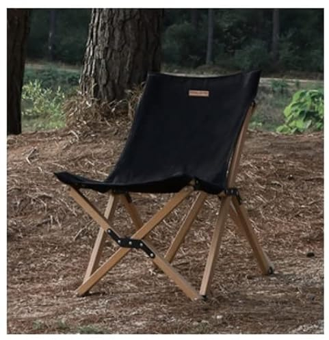 Danzyt Campingstuhl Faltbar Outdoorstuhl Klappstuhl Tragbarer Campingstuhl, Leicht, Faltbar, Outdoor-Camping-Klappstühle, Ultraleichter Massivholzstuhl Faltstuhl Camping-Stühle (Color : Black)