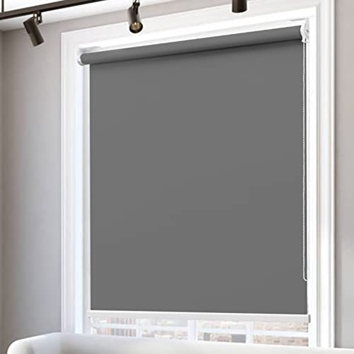 RYNS Verdunkelungsrollo Seitenzugrollo 150x300cm Doppelrollo verdunkelnd Wandmontage Doppelrollo Fenster Klemmfix Doppelrollo Fensterrollo für Fenster & Tür Fensterrollo, Dunkelgrau