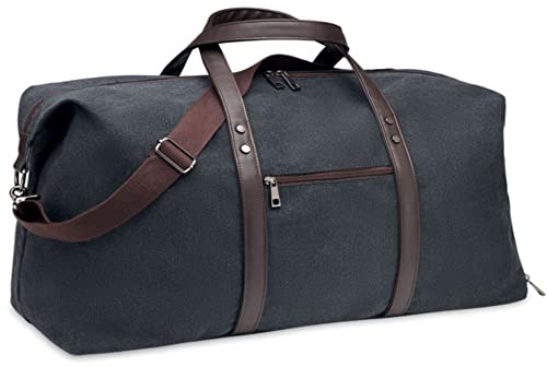 Weekender Tasche Schwerer Denim Canvas - Details aus recyceltem PU - Schuhtasche - Innenfutter recycletes PET 55 cm 25 cm x 36 cm - 50 Liter