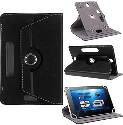 DV 10inch Tablet Case Cover - Universal Leather Stand Case Folio Cover Magic Leather 360° Rotating Case Fits for ALL 10 Inch & 10.1 Inch Android Tablets tab (Black)