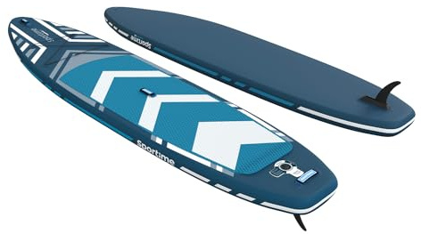 Sportime Stand up Paddling Board Seegleiter einzeln | Hochwertiges Allround- und Touring-Board | Dunkle Unterseite & Kickpad | Für Anfänger, Yoga & Langstrecken-Paddler