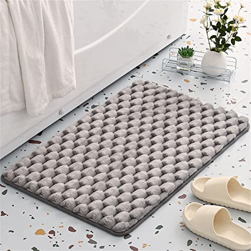 INDIRAN Alfombra de Baño de Rebote Lento Tejido de Felpa Alfombras Cuadradas para Bañera Dormitorio Cocina Puerta de WC Alfombras de Baño Geométricas