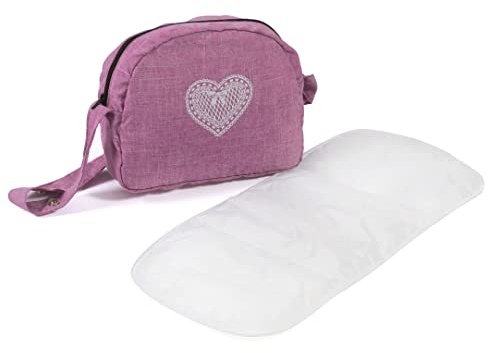 Bayer Chic 2000 - Wickeltasche für Puppen, Puppenwickeltasche, Puppenzubehör, Puppentasche, Jeans pink, 853-62, 27 x 9 x 22 cm