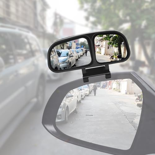 Ygmylandbb Espejo de ángulo muerto del coche de gran angular, 2 en 1 espejo de ángulo muerto para espejo retrovisor ángulo ajustable, espejo auxiliar de coche para coche SUV RV, izquierda 1pcs