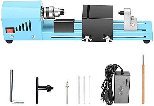 Mini tornio da 150 W, mini tornio per legno fai-da-te, lucidatrice per perline, mini lucidatrice per tornio per la lavorazione del legno da tavolo, fresatrice fai-da-te per molatura lucidatura perli
