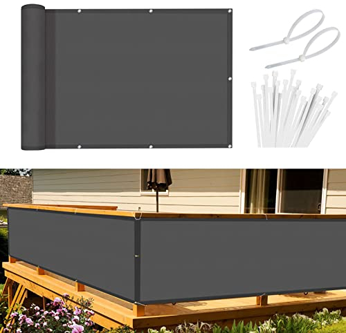 Sunnylaxx Frangivisto Balcone per Protezione 80x300 cm,Schermo Privacy,Recinzione Copertura per Privacy Balcone PES,per Balcone Giardino terrazza,con Occhielli e Fascetta, Antracite