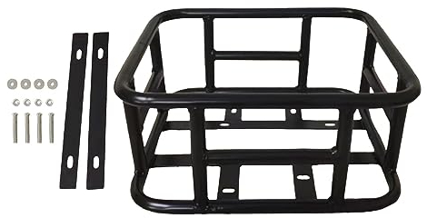 Harilla Fahrradkorb hinten groß für Gepäckträger, Fahrradkorb aus Metall, geeignet für E-Bikes und die meisten Fahrräder, Stabiler Gepäckträger für Touring, Hund, Schultasche, Schwarz