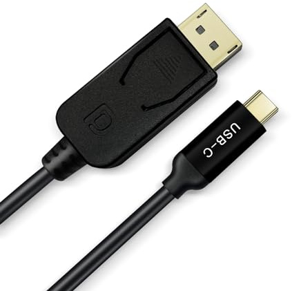 PAKLIMCN USB-C-auf-DisplayPort-Kabel, USB-C auf Displayport, Typ C auf DisplayPort 1.4, USB-C auf DP 8K @ 60Hz, Thunderbolt 4 auf Displayport 4K, 144Hz, G-Sync kompatibel – für iPhone 15, iPad Pro (C