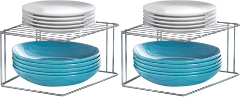 Metaltex Boxe-rinconera 2 Alturas 15x25x25cm, Metal, Gris (Paquete de 2)