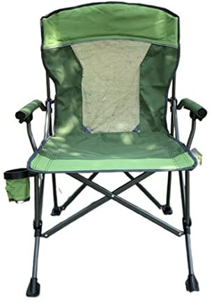 MOBAAK Campingstuhl Klappstuhl Outdoor-Strandstuhl, Klappbar, Tragbare Sessel Mit Hoher Rückenlehne, Mit Getränkehalter Für Angeln, Camping, Picknick, Grillen Strandstuhl Camping Stuhl (Color : Grün)