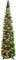Christmas Tree with Lights, 150cm/5ft Collapsible Artificial Xmas Tree, Pop Up Christmas Tree Tinsel Tall Skinny Coastal Xmas Tree for Home Office Holiday Xmas Decor (Dark green)