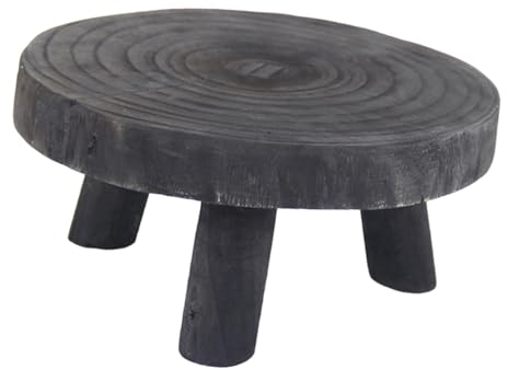 Folpus Plant Display Stand, Flower Pot Holder, Wooden Planter Base, Stool, Flower Pot Holder for Decoration, Black M