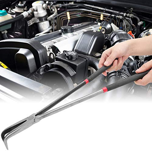 90 Degree Curved Nose Pliers, Needle Nose Pliers with Long Handle 400mm Steel Pliers 90 Degree Angle Curved Pliers
