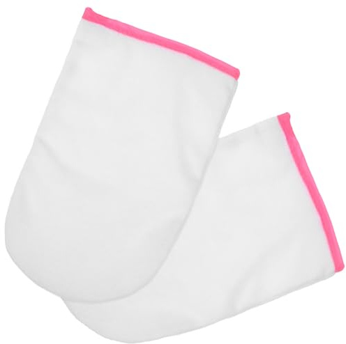 Guantes de Manicura para Cera de Parafina Talla Única, Felpa | 1 Par, Color Rojo, Uso en Salón y Nail Art, Ayuda a Mantener el Calor Absorción