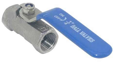 Generisch Edelstahl-Kugelhahn, Kugelhahn, 1/4 Zoll, 3/8 Zoll, 1/2 Zoll, 3/4 Zoll, 1 Zoll, 1-1/4 Zoll, 1-1/2 Zoll Innengewindeventil mit Vinylgriff, Gewindeventil(3/4)