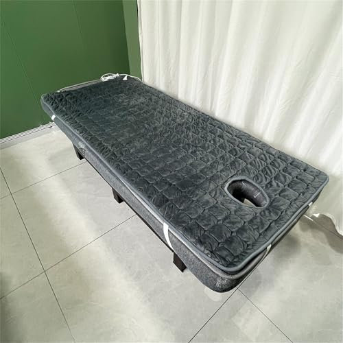 GAENZA Chauffé Surmatelas pour Table De Massage,Lash Bed Topper,Rembourrage De Lit Spa avec Trou Respiration Bandes Élastiques,Couvre Matelas en Mousse À Mémoire Forme pour Lit De Salon Beauté