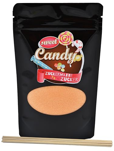 Hopser Food Fun Aromazucker Farbzucker für Zuckerwatte, Zuckerwattemaschinen, Popcorn, Dekorieren, (200 g mit 10 Stäben (200 g, Honigmelone)