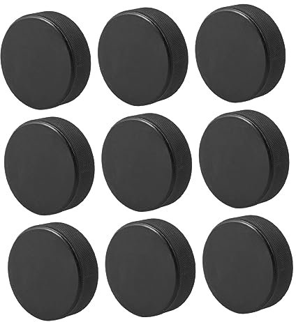 INOOMP 9stücke Eishockey-Pucks Dicke Schwarze Sportgeräte Für Training Und Wettkampf Für Präzise Schüsse Und Passspiel Geeignet Für Jugendliche Und Erwachsene