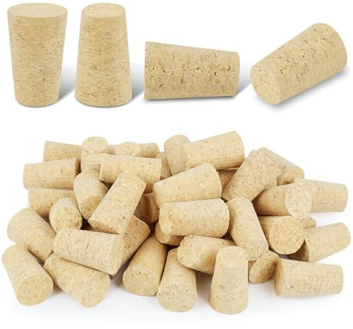 50 Stück Korken Zum Basteln,Weinflasche Korkstopfen Glasflaschen,Weinflasche Korken Holz Weinkorken Kegelförm,Korkstopfen Geeignet für Weinflaschen, Bierflaschen, Spirituosenflaschen