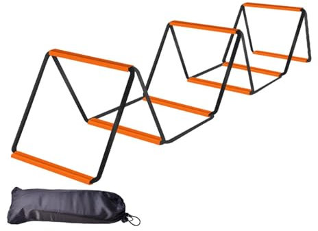 F Fityle Agility Ladder Football Footwork Ladder Improves Coordination Speed Ladder Agility Training Equipment for Workout Home Gym, 8 Grids with Bag