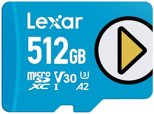 Lexar 512GB Play Blue Micro SD Card, 160MB/s Read, 4K, V30, UHS-I, A2 | Compatible w/ Nintendo-Switch 1, Gaming Devices, Steam Deck, ASUS ROG Ally, Android Phones, Tablets, LMSPLBL512G-BNNNU