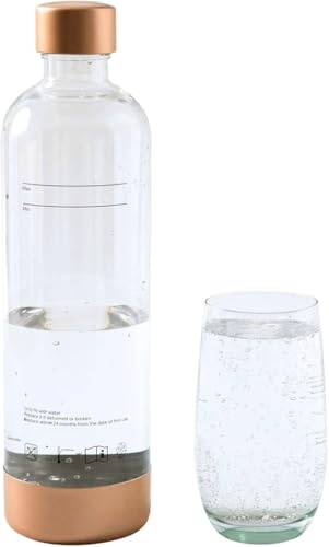 GreatWhip Wassersprudler Machine 1L Flasche, Wiederverwendbare BPA-freie, nicht geeignet für andere Marken als GreatWhip (Gold, 1Pack)