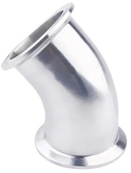 FZCXHONJ Raccord coudé sanitaire à 45 degrés en Acier Inoxydable 304 pour Brassage à Domicile, Embout de Tuyau de 76 mm (3 po) de diamètre extérieur 91 mm, pour Brassage à Domicile