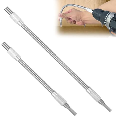 2 pezzi di prolunga per punte, albero flessibile, prolunga per punte, supporto flessibile, per trapano, cacciavite e utensili elettrici in spazi ristretti