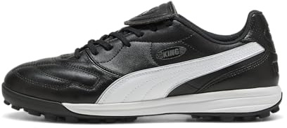 PUMA Unisex King LIGA TT fotbollssko, Black Silver White, 10 UK, Puma Black Puma Silver Puma Vit, 44.5 EU