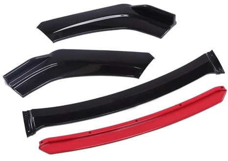 FZCSIMR Auto-Frontspoiler Diffusor Lippe Front Stoßstange Lip Splitter Universal Spoiler Für E46 E90 E60 E36 E39 F10 F20 F30(Glänzendes Schwarz und Rot)