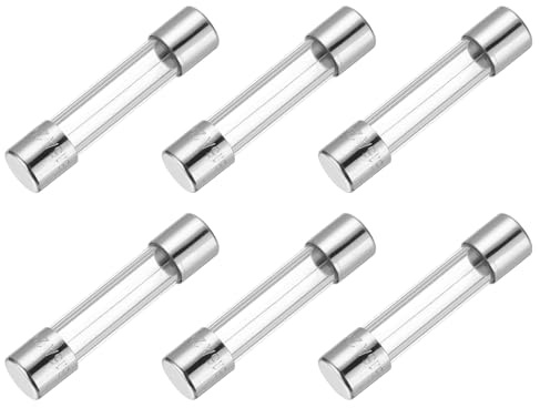 sourcing map Fusibile ritardato in vetro, 3,15 A, 250 V, 5 x 20 mm, omologato UL, fusibile lento per elettrodomestici (confezione da 6)