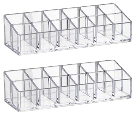 MUSISALY Soporte Transparente para Brillo de Labios y Organizador de Lápiz Labial Doble Capa 12 Compartimentos, Caja de Almacenamiento para Cosméticos, Adecuado para Tocador y Escritorio,